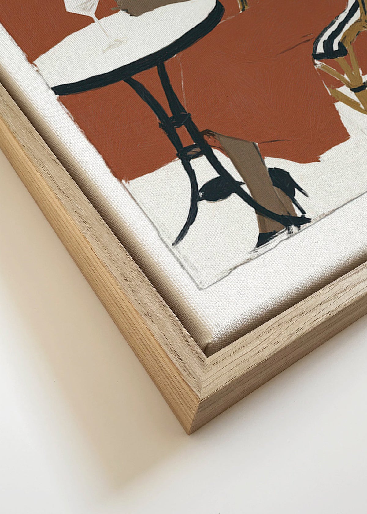 Sztuka do kuchni: kobieta z kieliszkiem na tarasie – Canvas detail