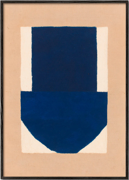 Plakat geometryczny niebiesko-beżowy – Black Frame