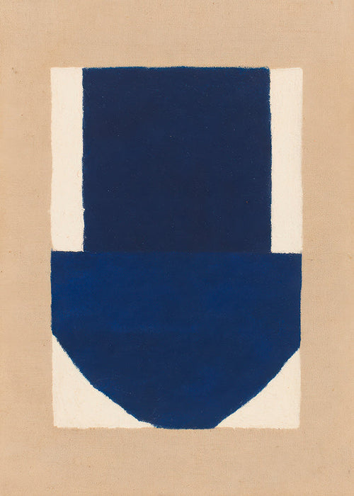 Plakat geometryczny niebiesko-beżowy