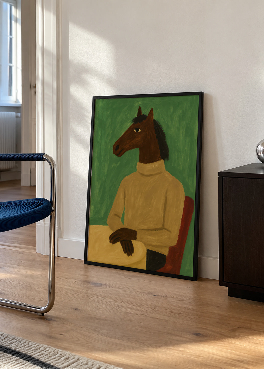 Equestrian Evening - Framed poster in an interior