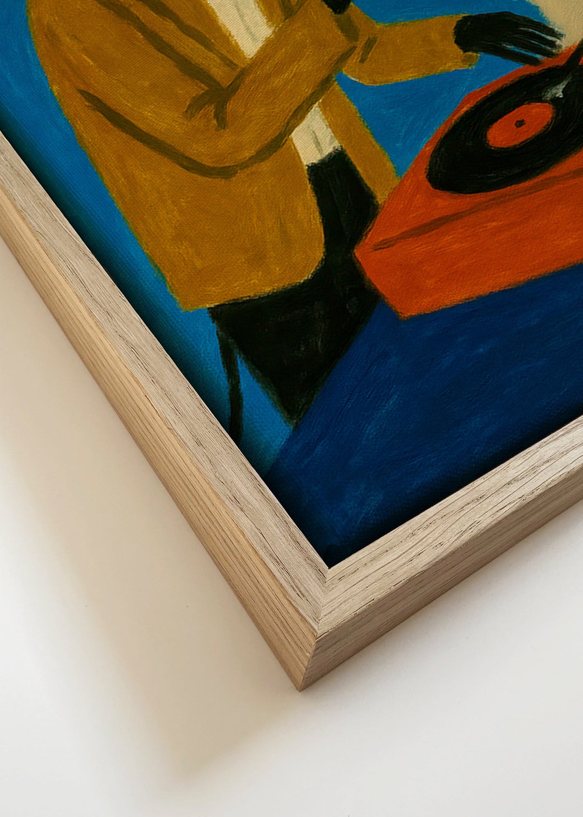 Ilustracja DJ pies z winylem – Canvas detail