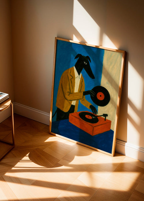 Ilustracja DJ pies z winylem – Product1