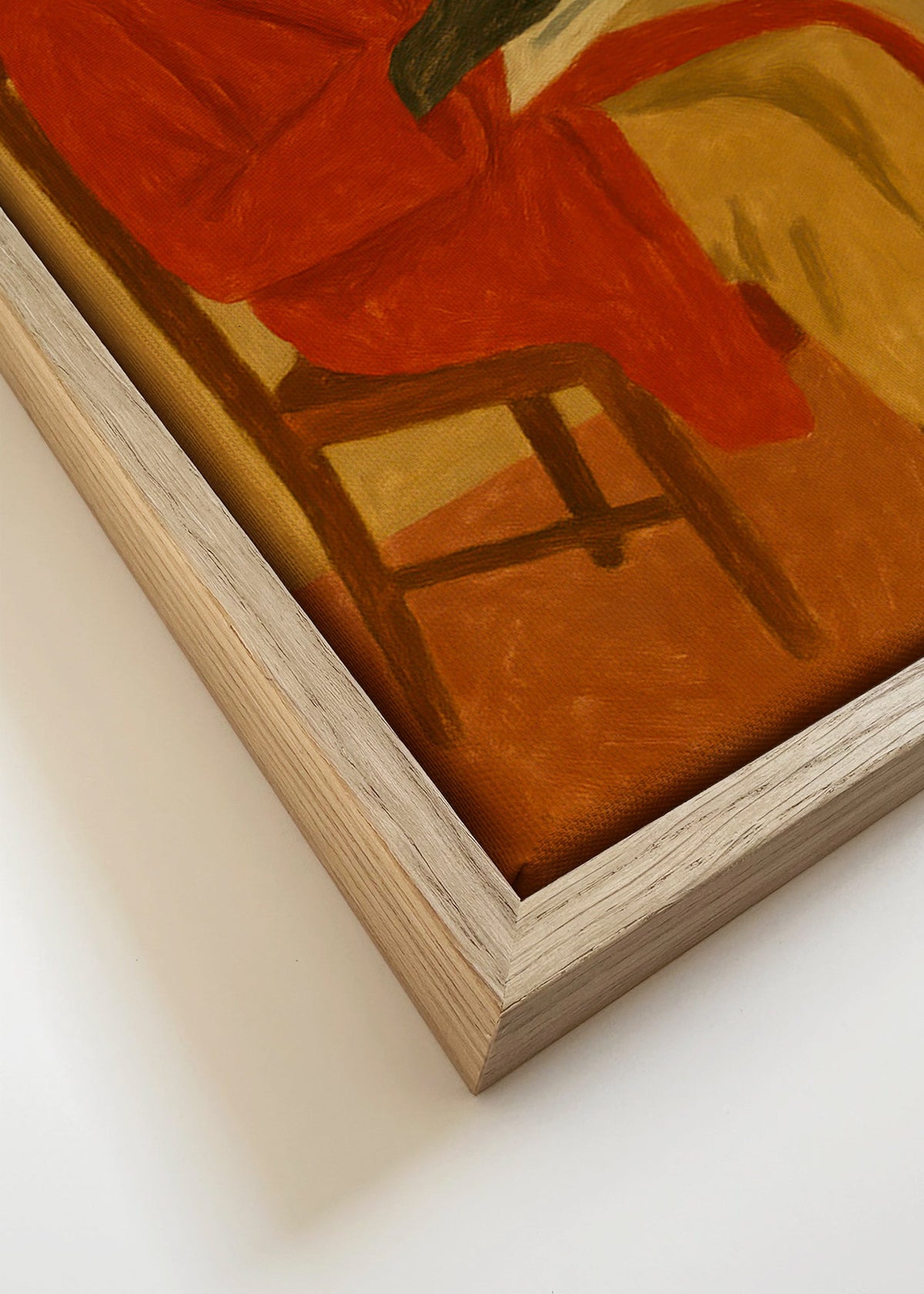 Obraz psa czytającego gazetę w czerwonym szlafroku – Canvas detail