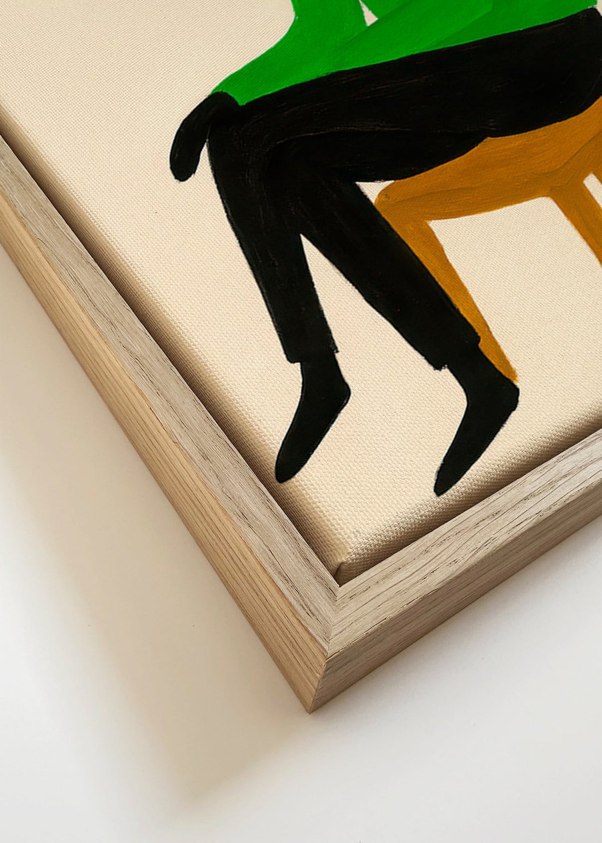 Ilustracja psa w zielonym golfie – Canvas detail
