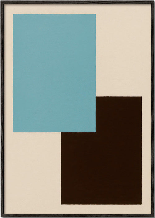 Plakat geometryczny niebiesko-brązowy – Black Frame
