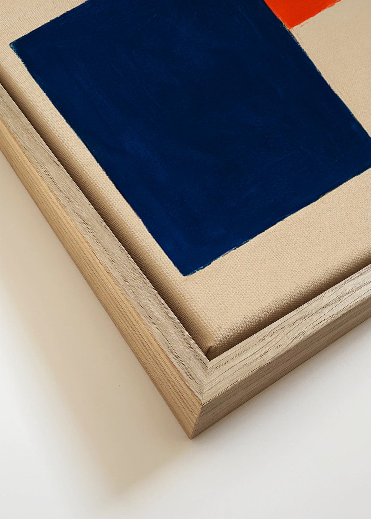 Abstrakcyjne dzieło: nakładające się czerwone i niebieskie prostokąty – Canvas detail