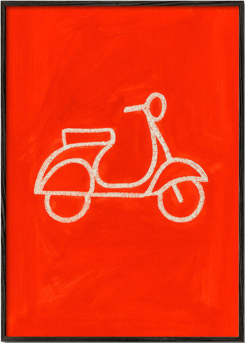 Ilustracja czerwonego skutera – Black Frame