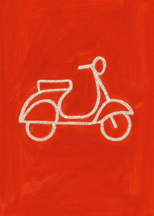 Ilustracja czerwonego skutera