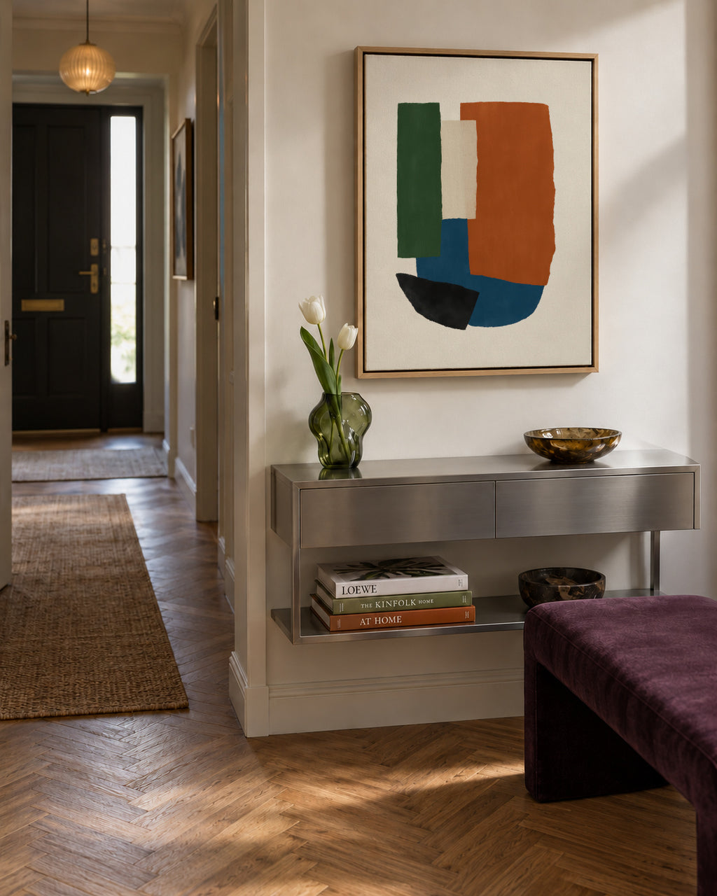 Earthy Stack - Framed canvas in an interior