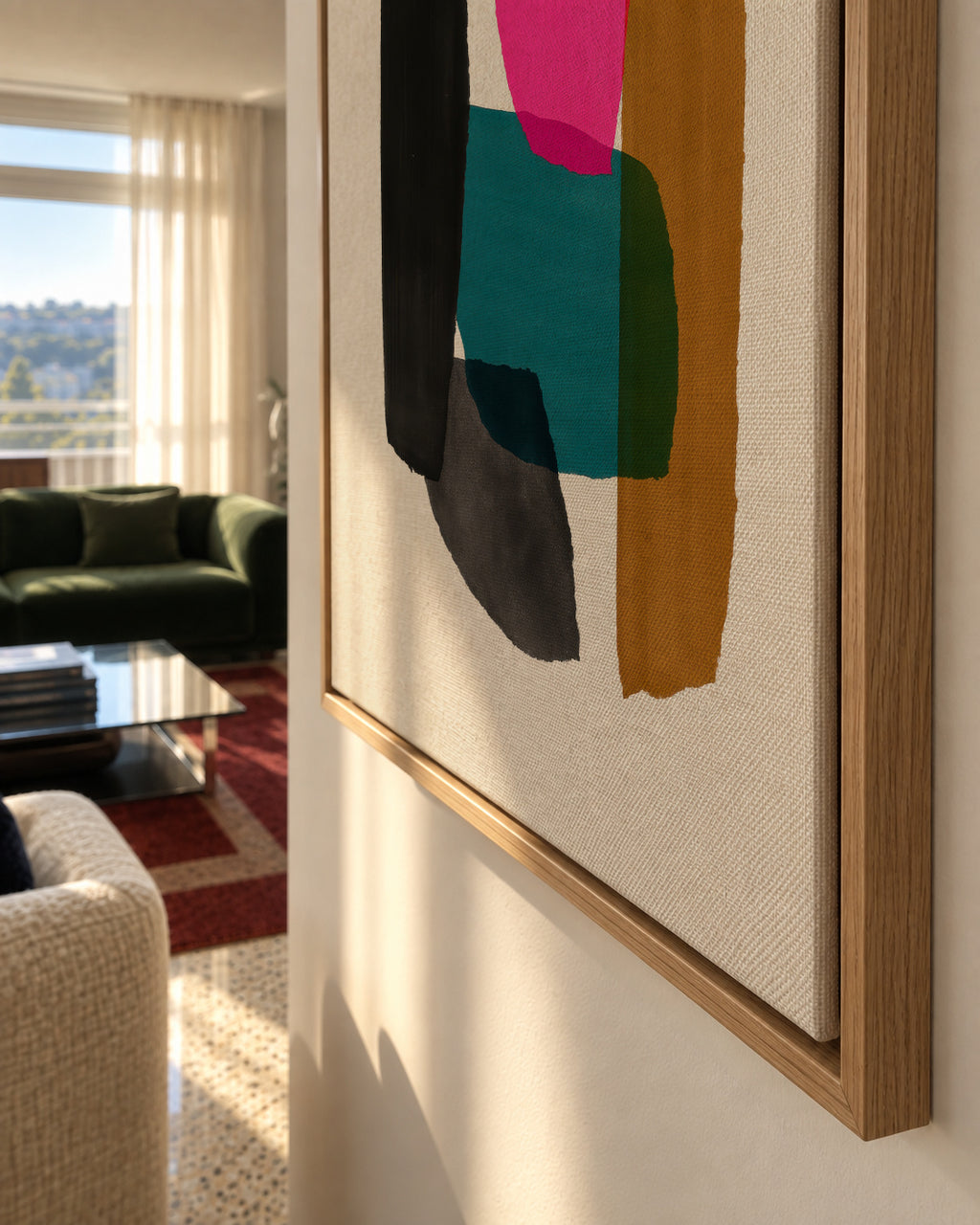 Magenta Accent - Framed canvas detail