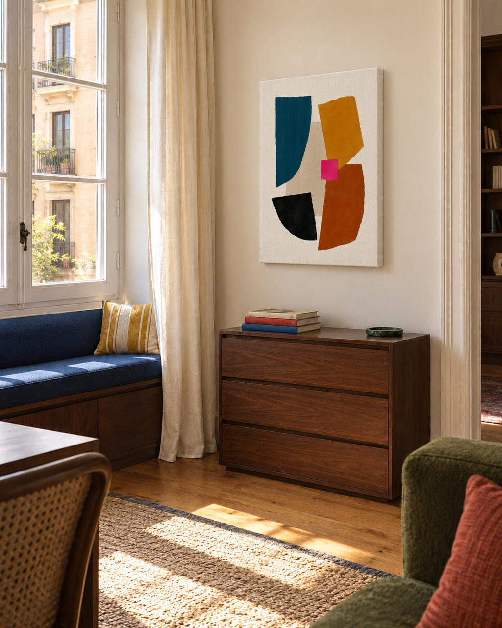 Pink Center - Unframed canvas in an interior