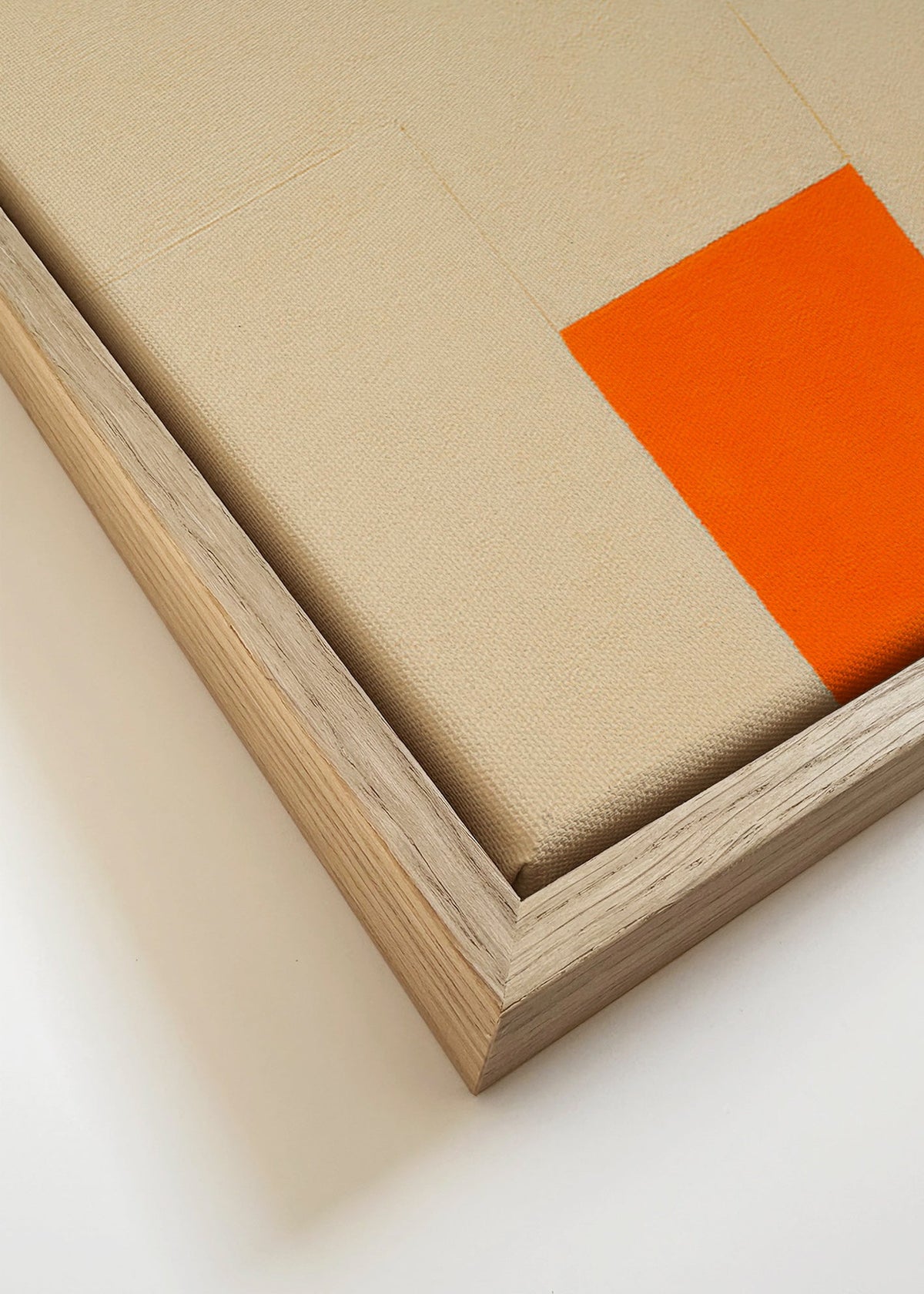 Obraz geometryczny beż i pomarańcz – Canvas detail