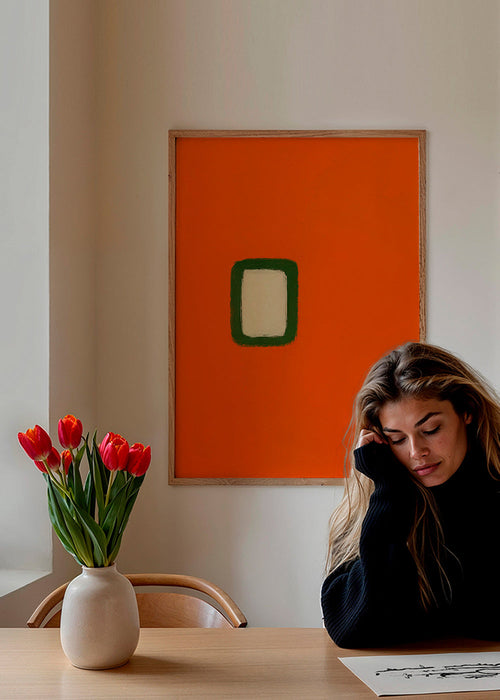 Minimalistyczny pomarańczowy panel z zielonym środkiem – Product1
