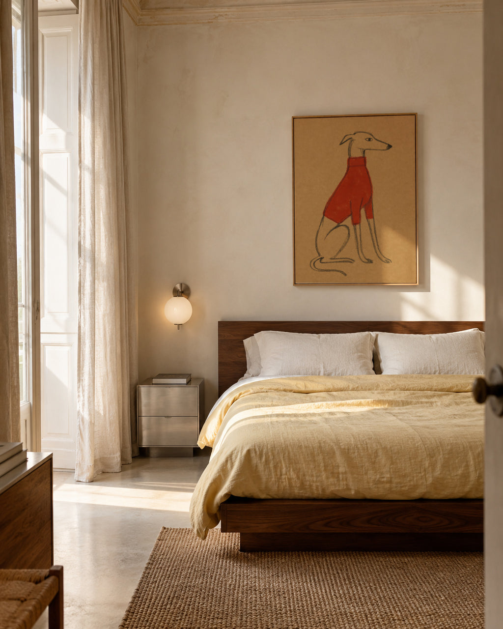 The Red Pullover - Framed canvas in an interior