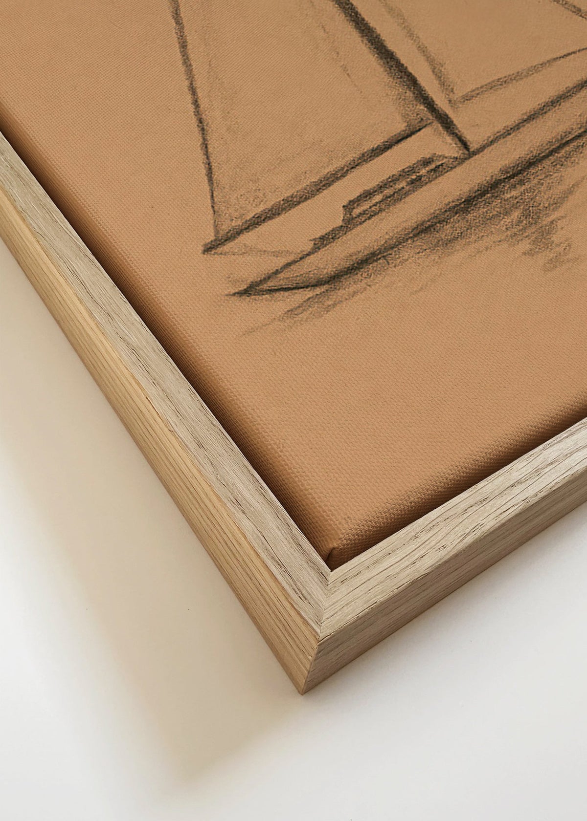 Czarno-biała sztuka: szkic żaglowca – Canvas detail