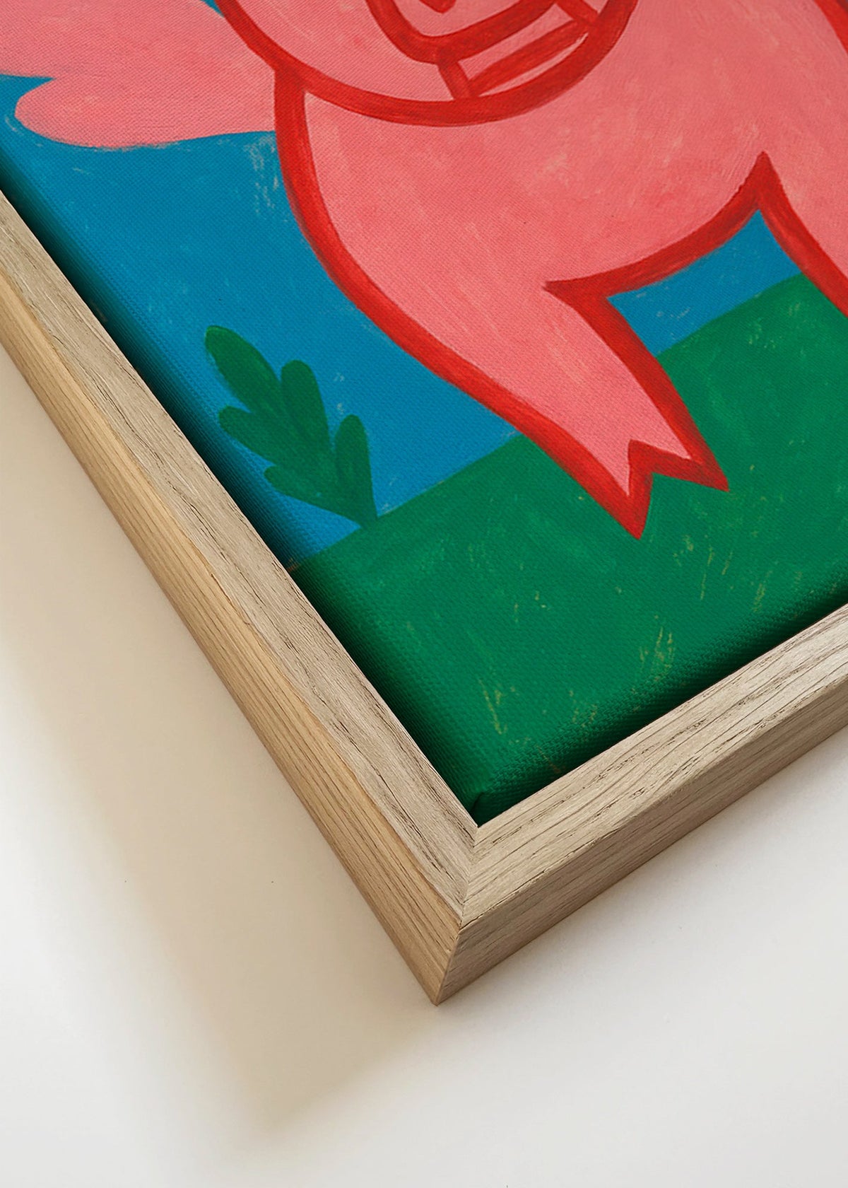 Plakat lecący prosiaczek zabawna ilustracja – Canvas detail