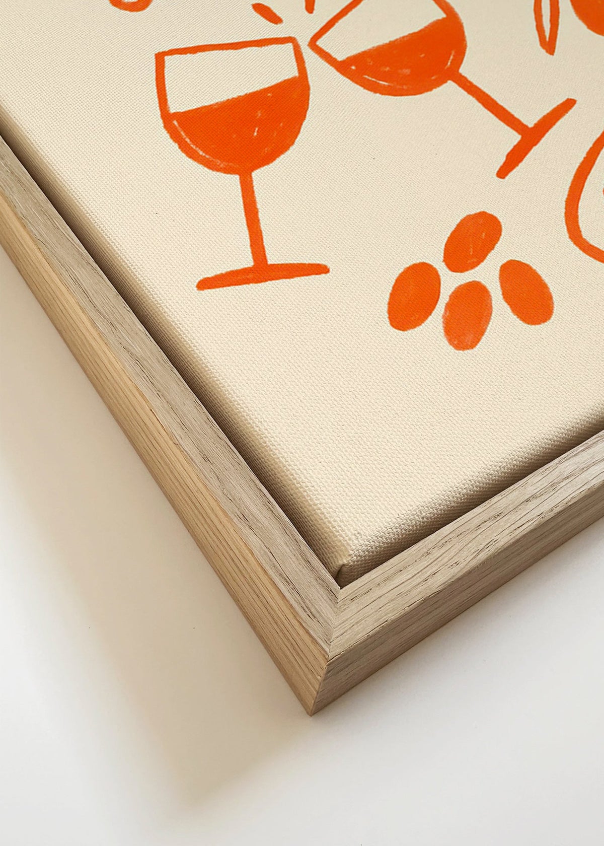 Sztuka do kuchni: ilustracja wina i oliwek – Canvas detail