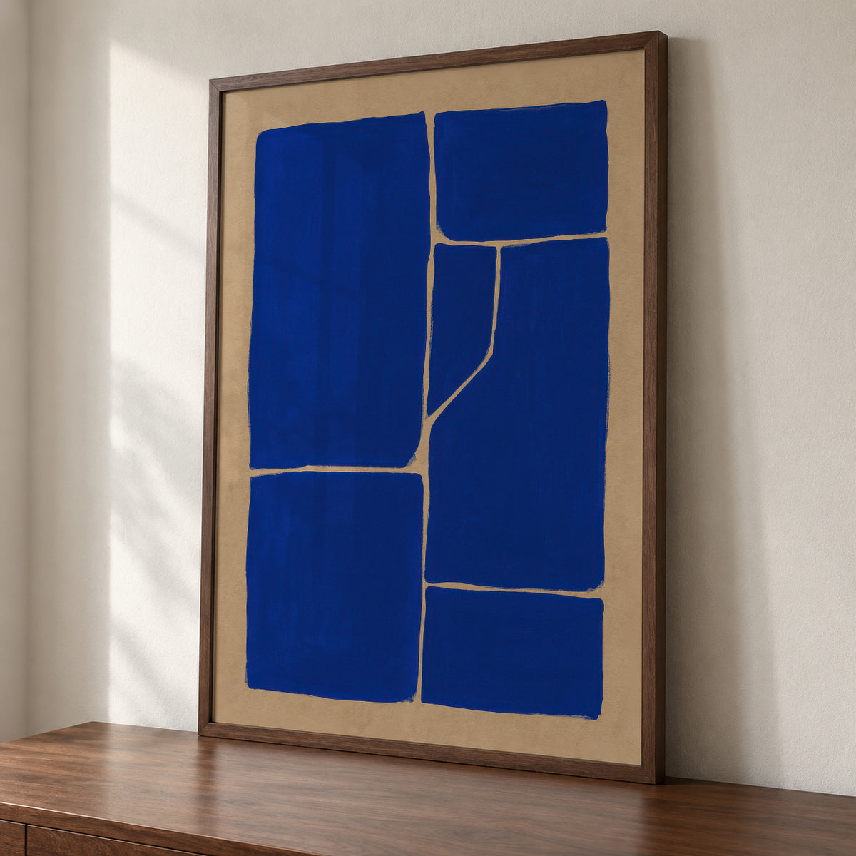 Blue Fractures - Framed poster detail