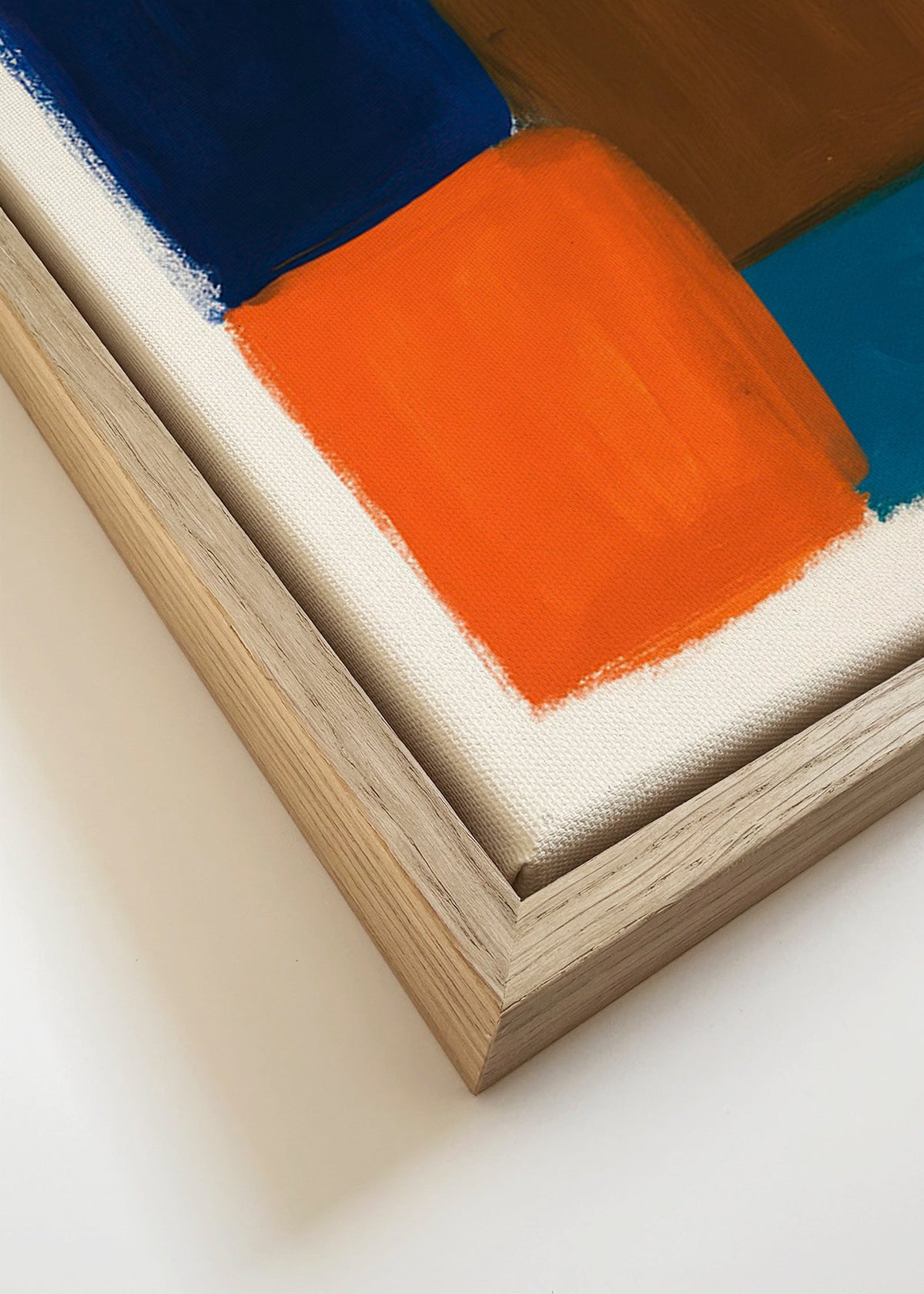 Obraz abstrakcyjny z morskimi i ciepłymi blokami – Canvas detail