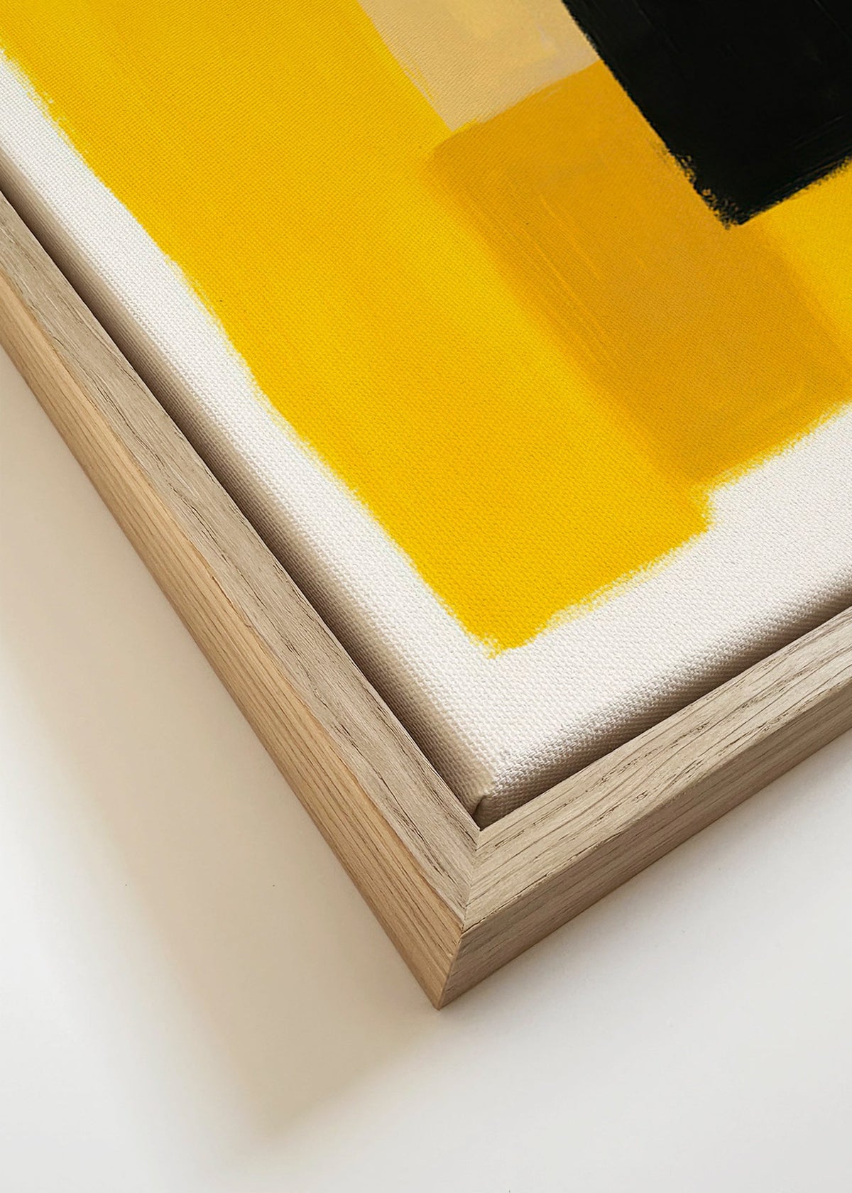 Obraz abstrakcyjny żółto-czarne bloki – Canvas detail