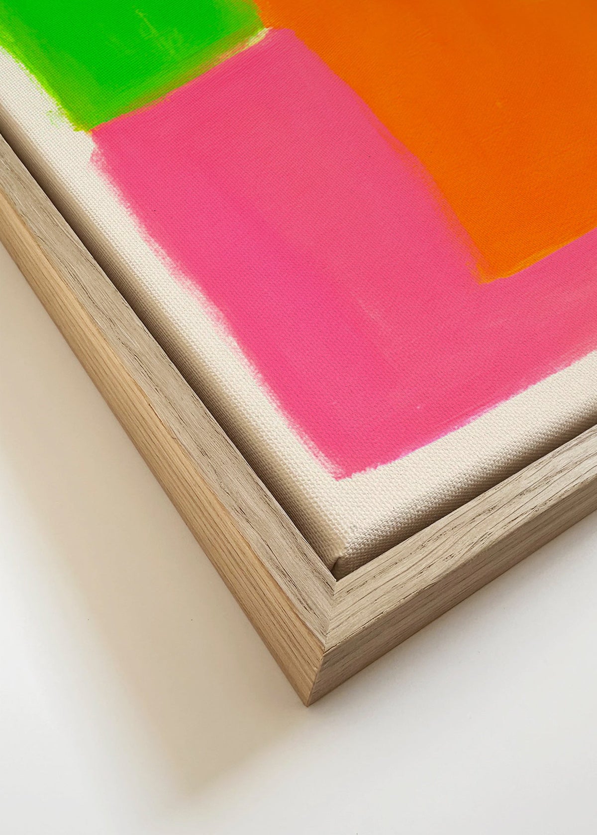 Obraz abstrakcyjny z żywymi blokami kolorów – Canvas detail