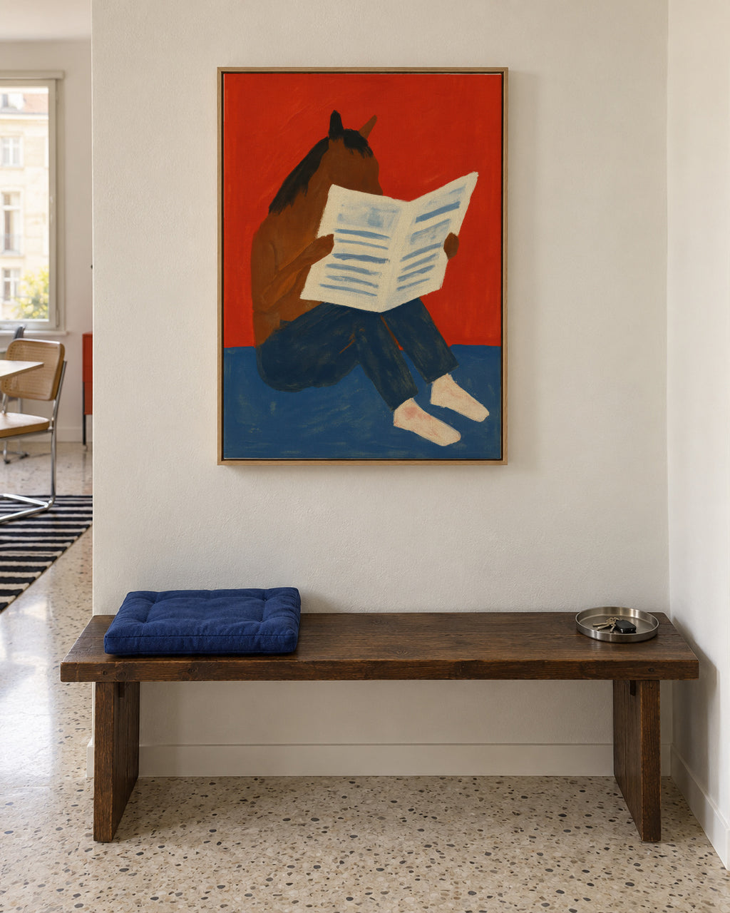 The Morning Paper - Framed canvas in an interior