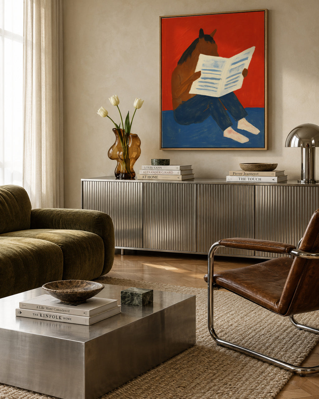 The Morning Paper - Framed canvas in an interior