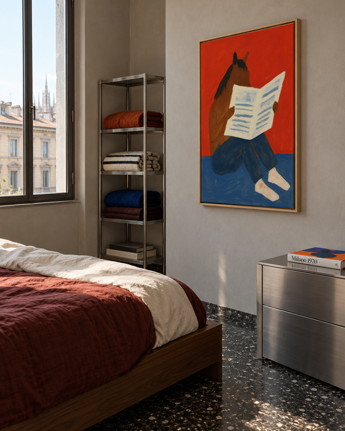 The Morning Paper - Framed canvas in an interior