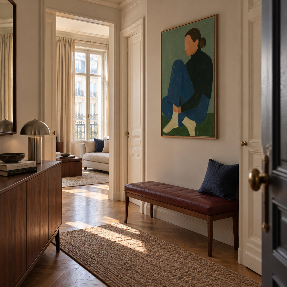 Blue Serenity - Framed canvas in an interior