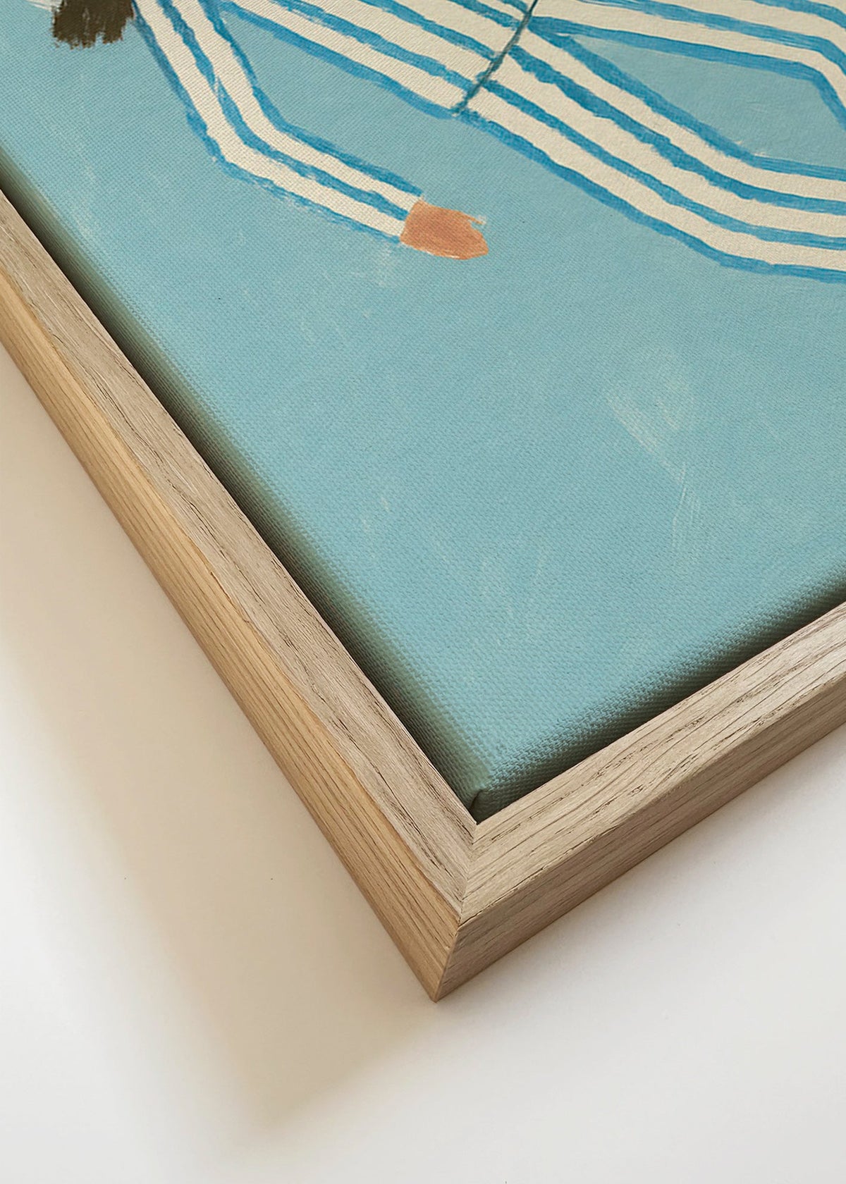 Ilustracja kobiety w pasiastym piżamie – Canvas detail