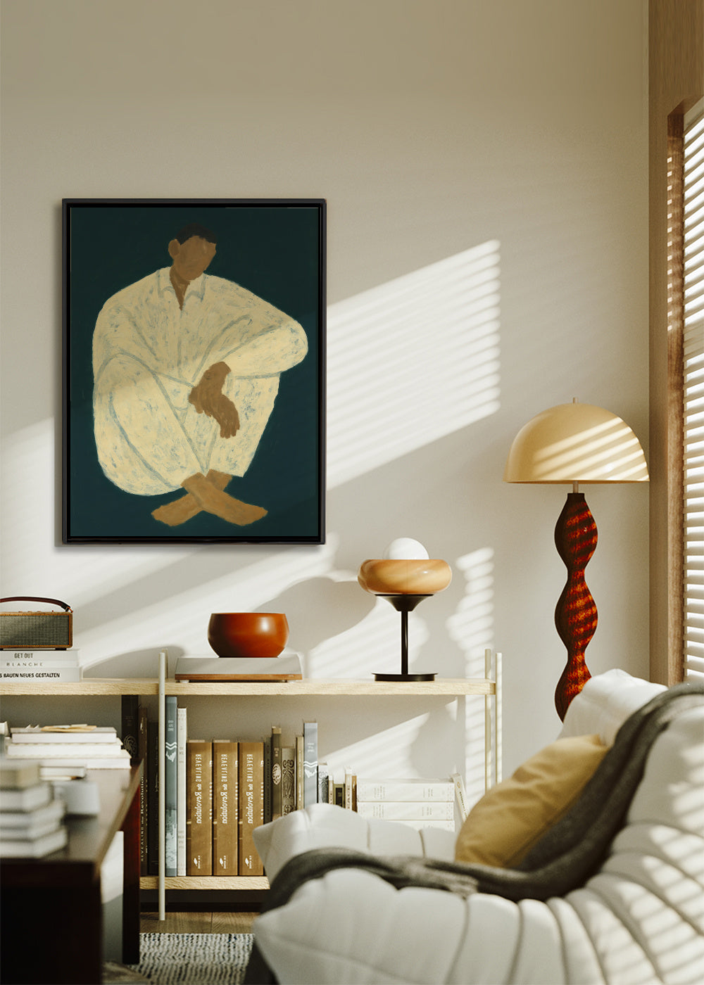 Quiet Moment - Framed canvas in an interior