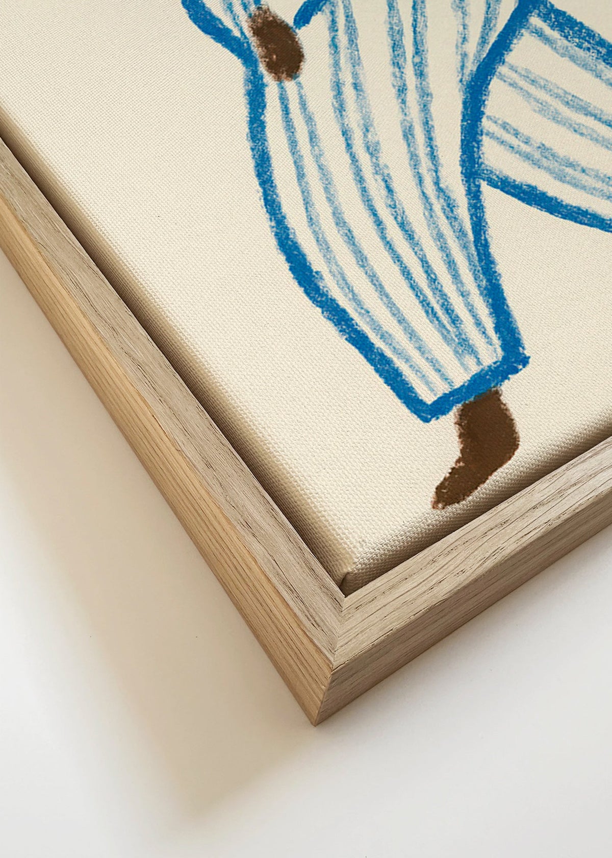 Ilustracja idącej postaci w niebieskich liniach – Canvas detail