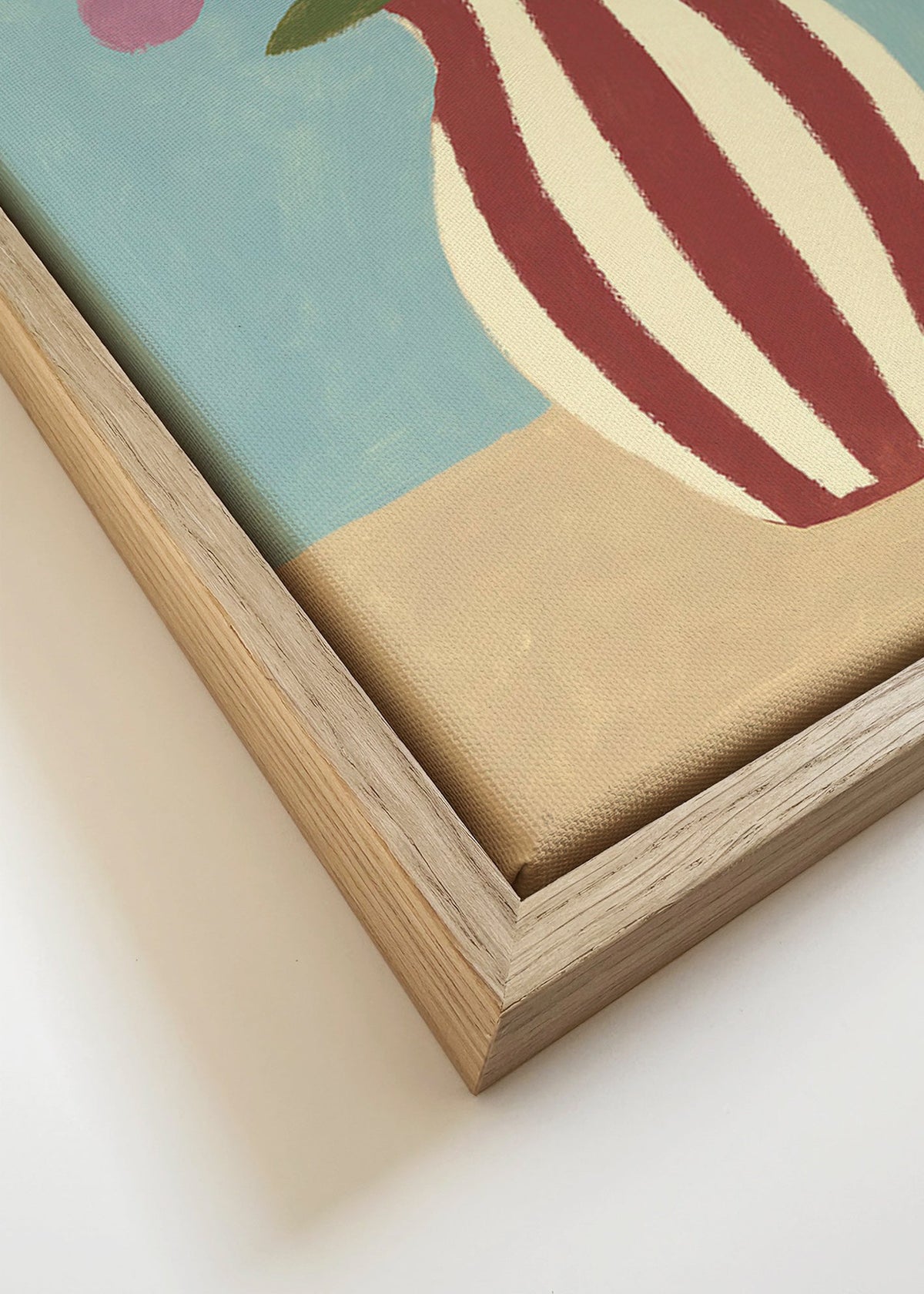 Plakat botaniczny z wazonem i kwiatami – Canvas detail