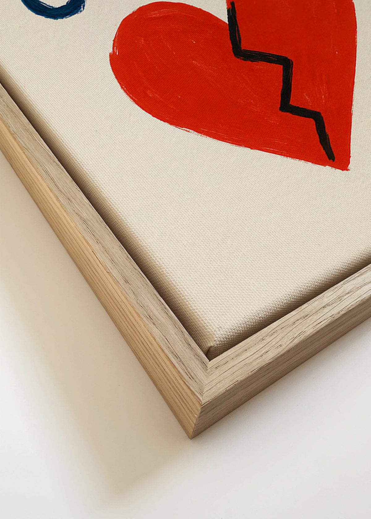 Ilustracja złamane serce z napisem Pas Grave – Canvas detail