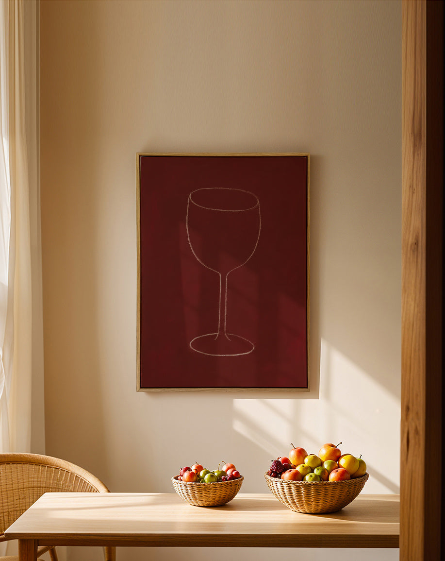 Wine Silhouette - Framed canvas in an interior