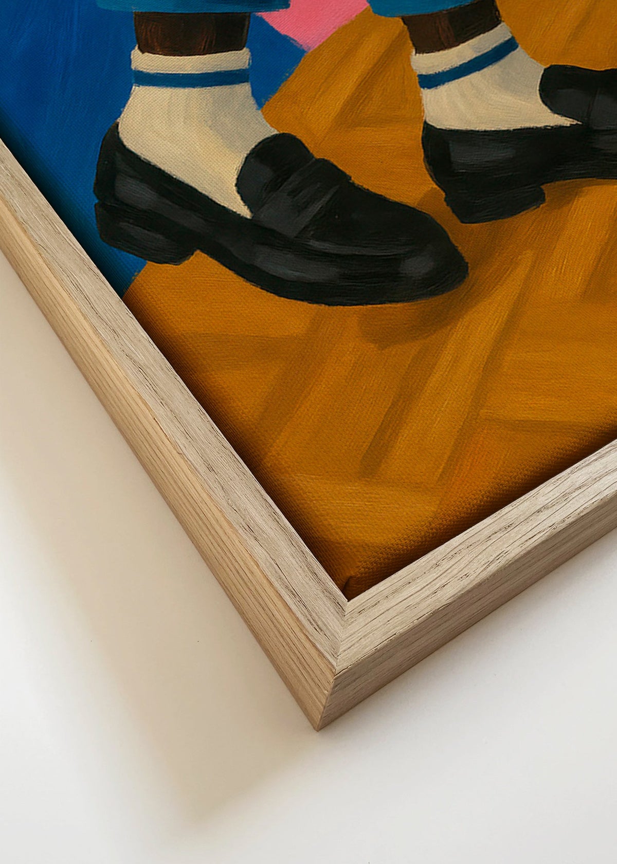 Ilustracja loafersów z paskowanymi skarpetami – Canvas detail