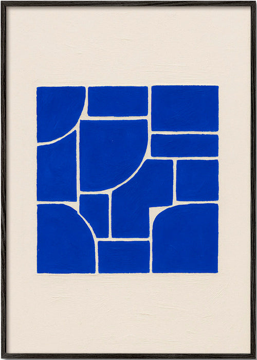 Plakat geometryczny w intensywnym błękicie – Black Frame