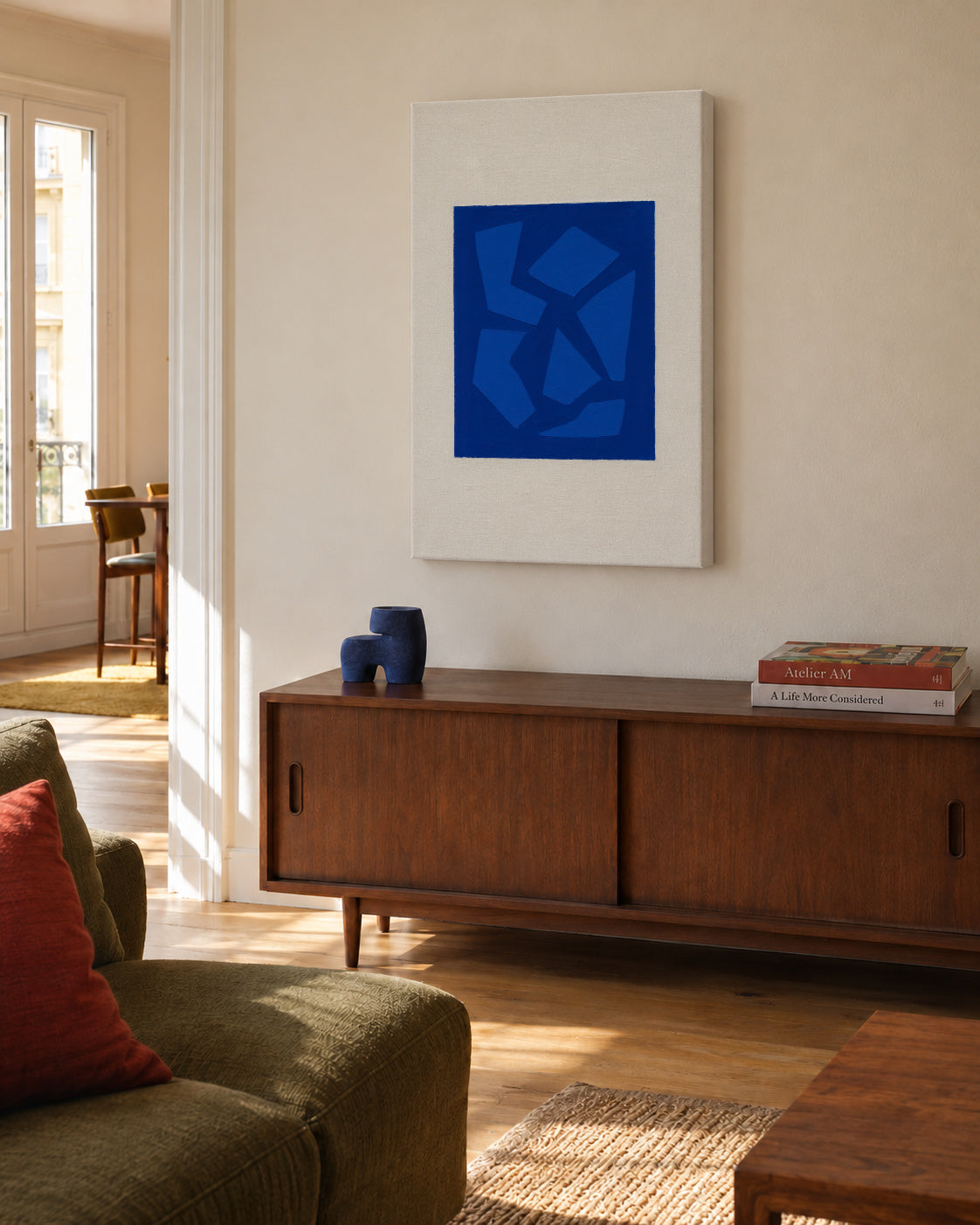 Cobat Fractures IV - Unframed canvas in an interior
