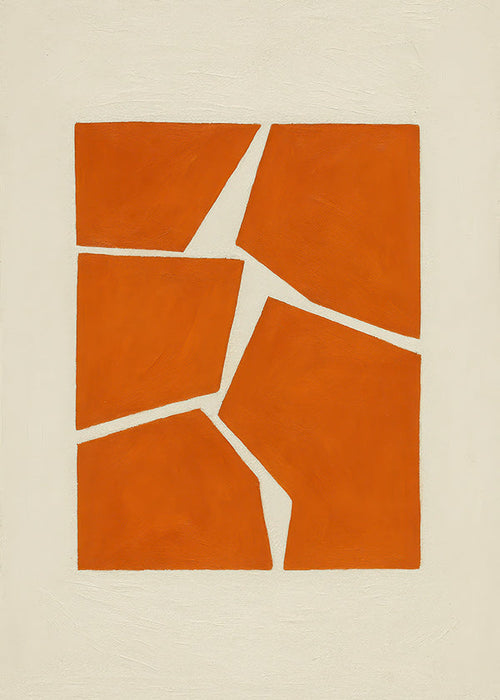 Plakat geometryczny fragmenty terracotta