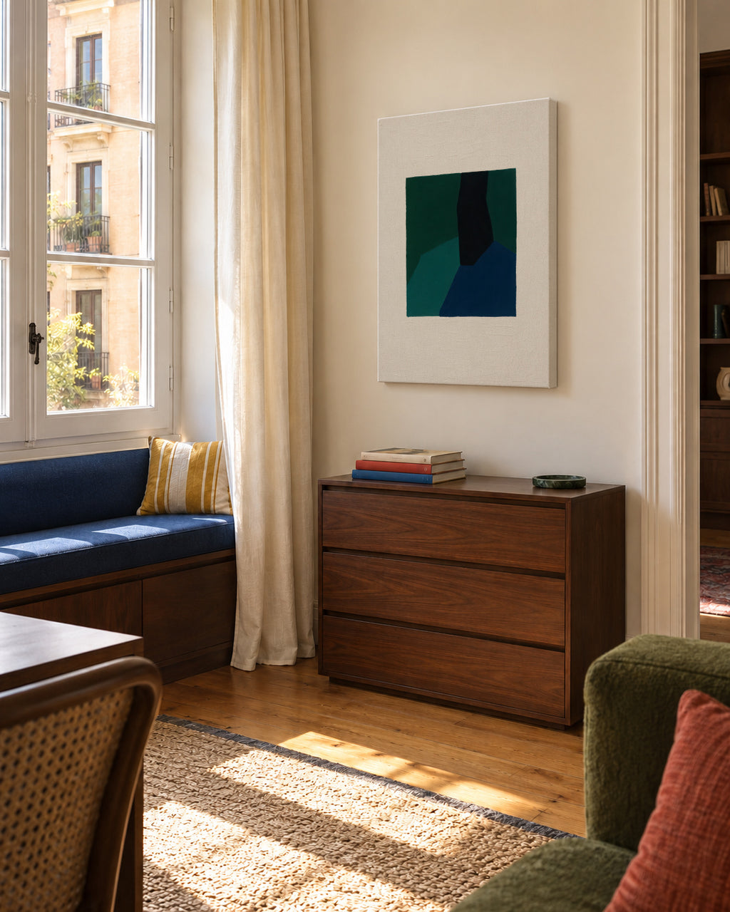 Emerald Depths - Unframed canvas in an interior