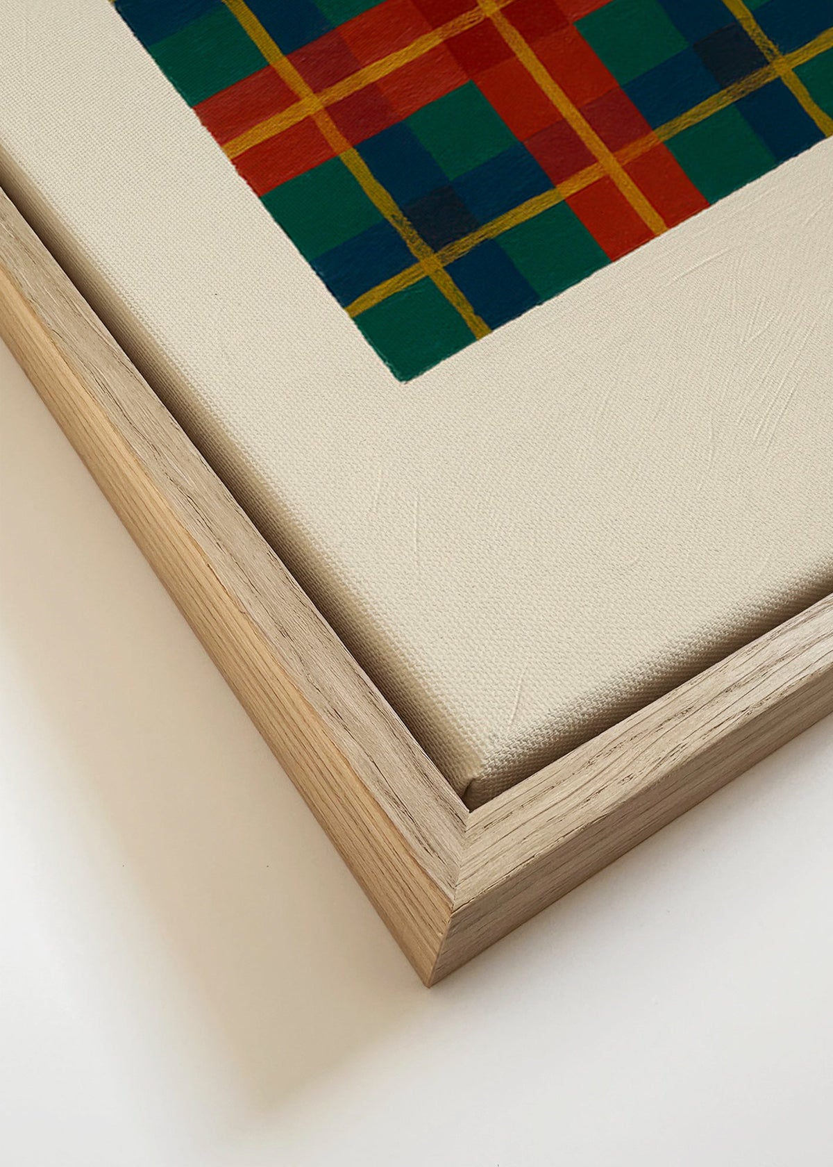 Plakat geometryczny w motyw tartan – Canvas detail