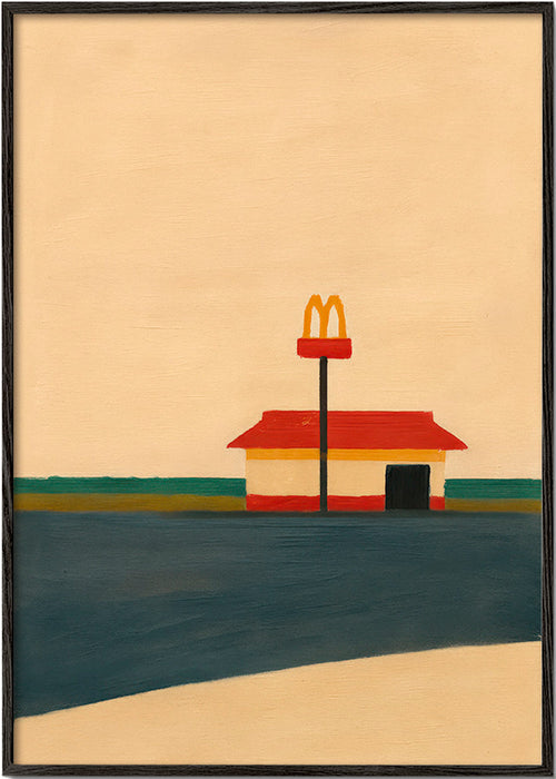 Sztuka do kuchni minimalistyczna z restauracją i złotym łukiem – Black Frame