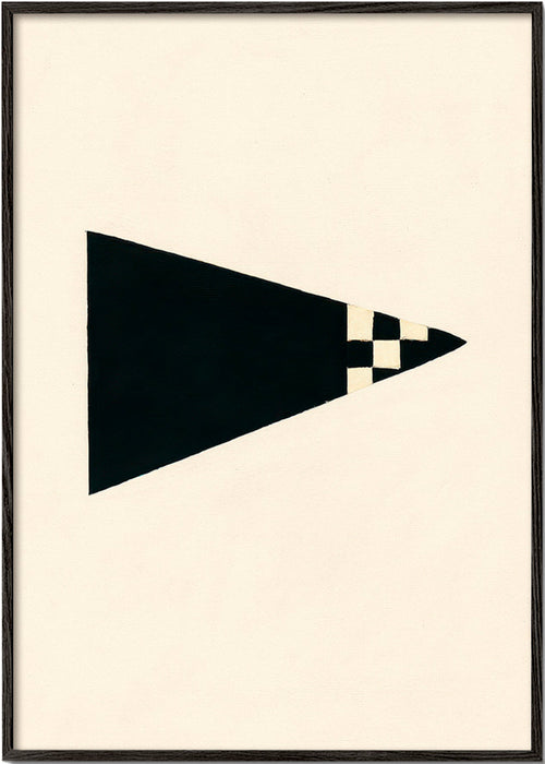 Minimalistyczny obraz z geometryczną flagą – Black Frame