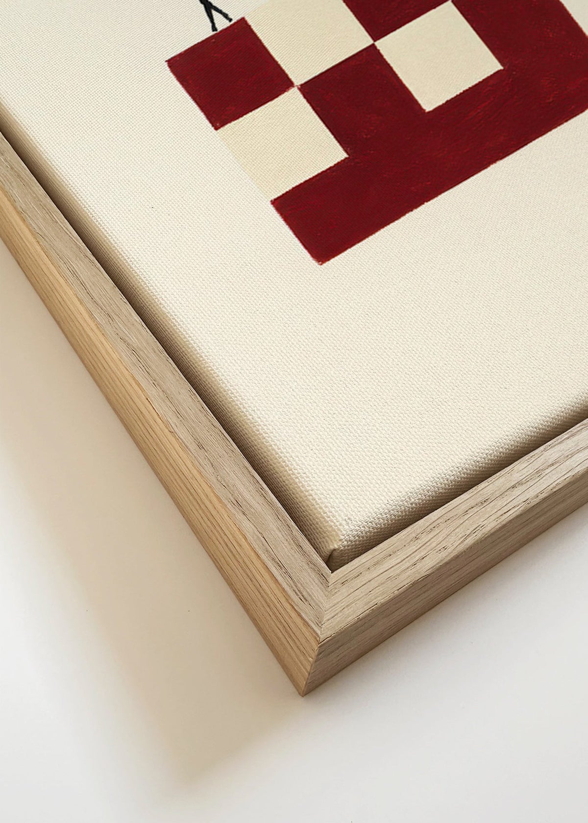 Plakat geometryczny z idącymi postaciami – Canvas detail