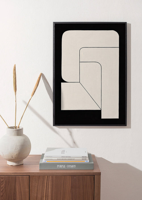 Geometryczny plakat minimalistyczny krem i czerń – Product1