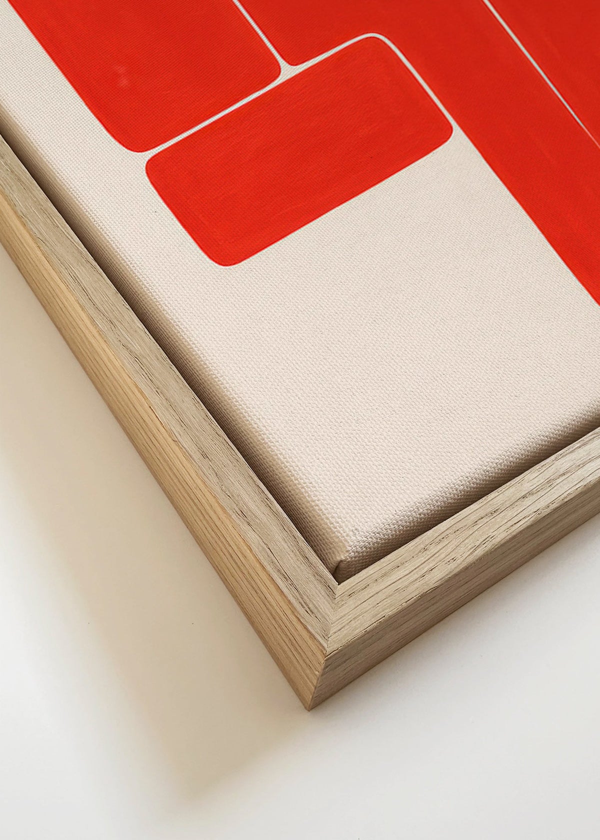 Plakat geometryczny z czerwonymi kształtami L – Canvas detail