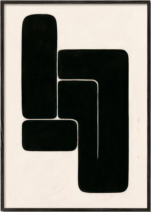 Plakat geometryczny z wyrazistymi czarnymi formami – Black Frame