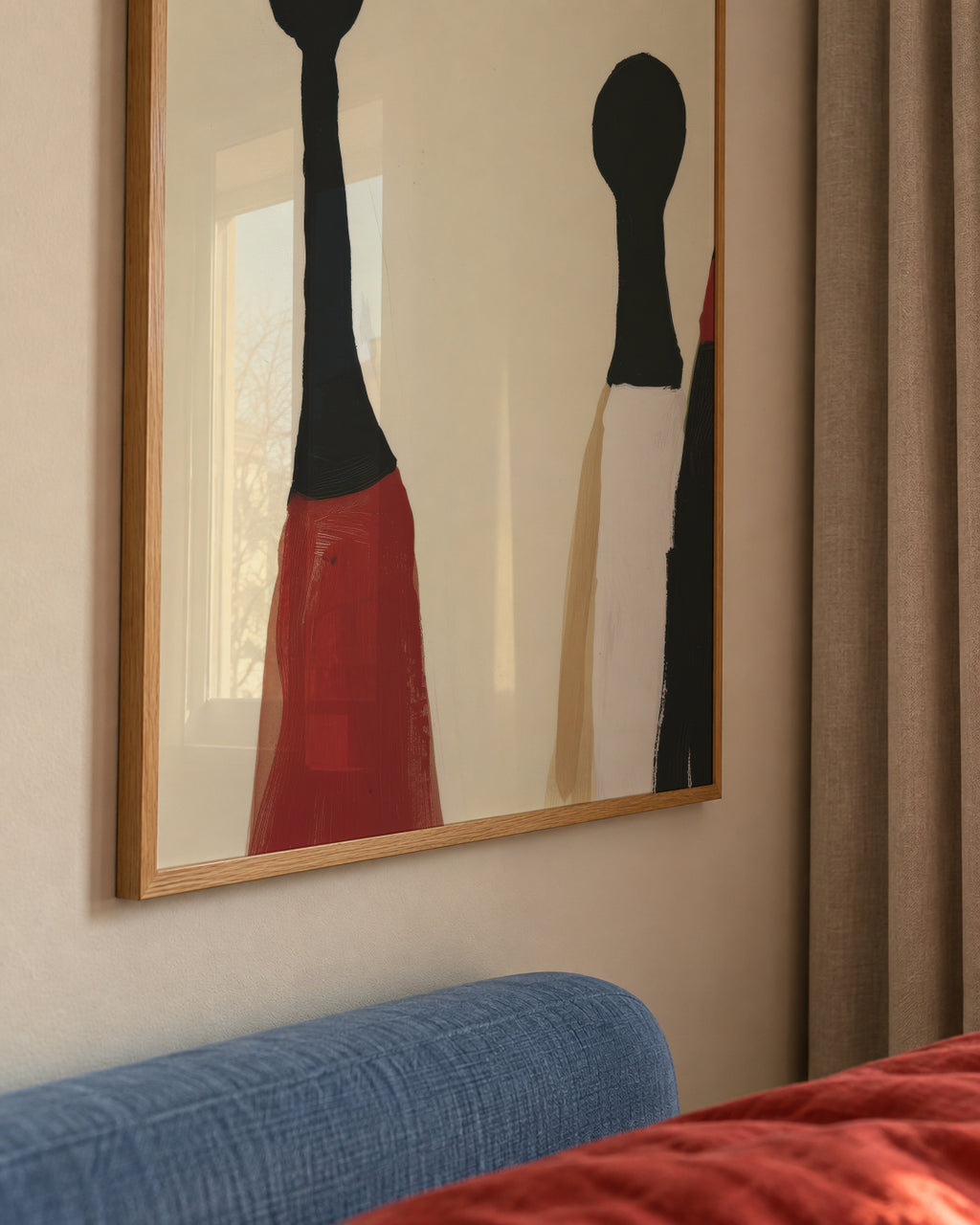 Red Skirt Figures - Framed poster detail