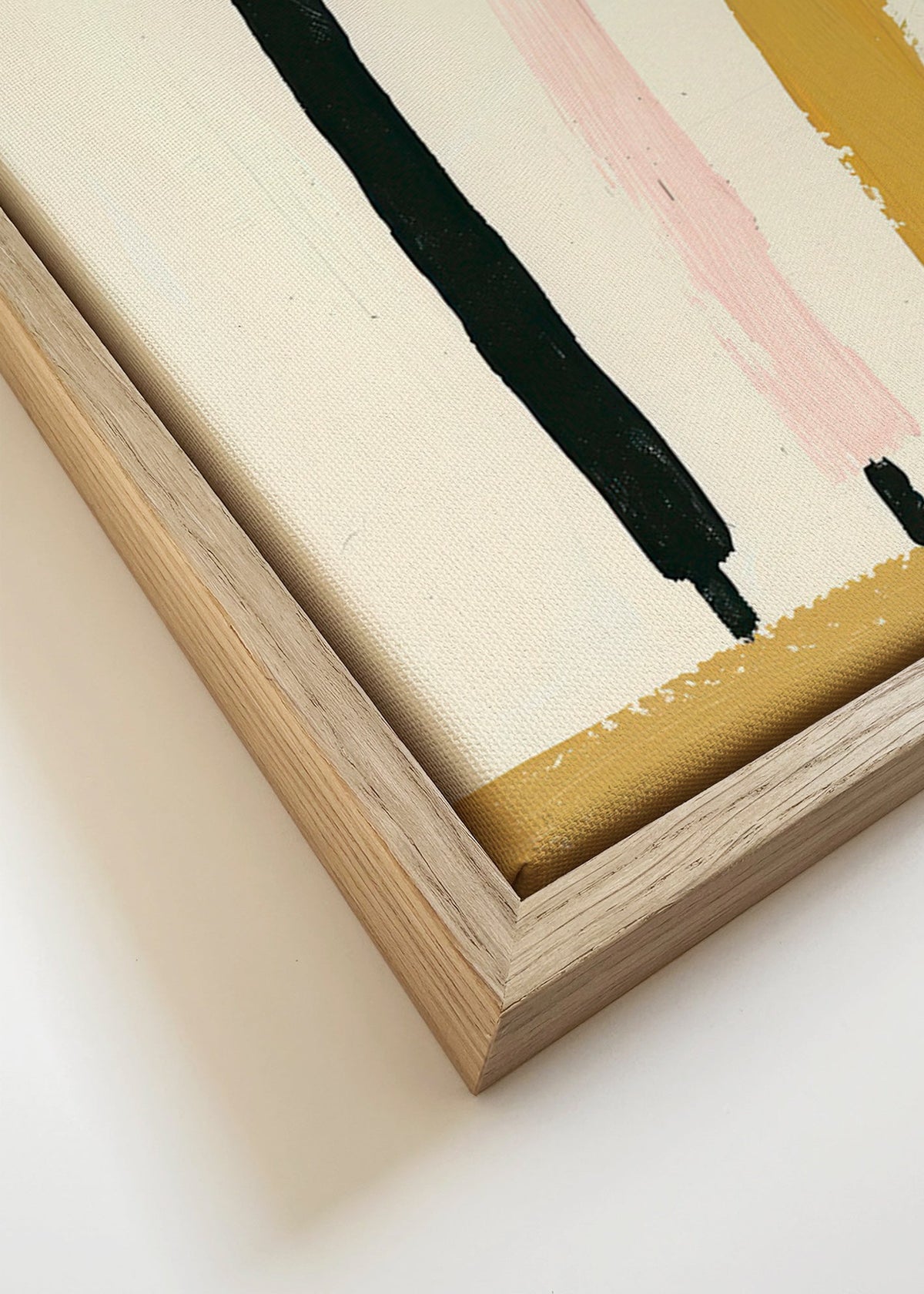 Obraz abstrakcyjny z trzema pionowymi pociągnięciami – Canvas detail