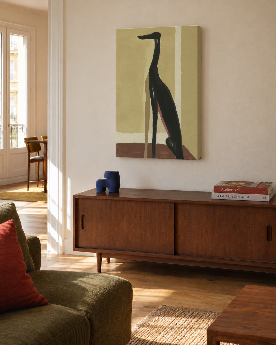 Greyhound Profile - Unframed canvas in an interior